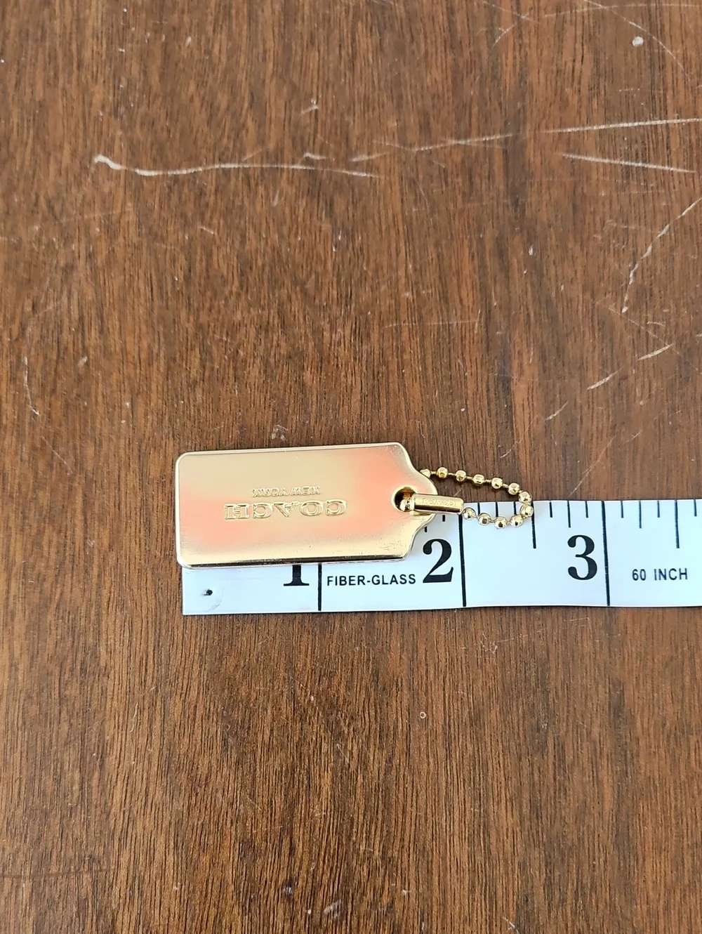 Coach Bag Hang Tag With Ball Chain.